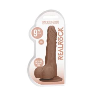 RealRock Dong & Balls 9" Tan