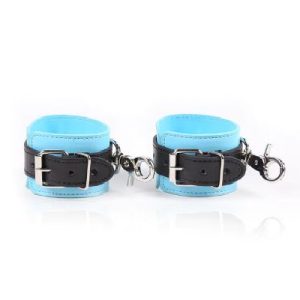 Wrist Cuffs PVC Blue & Black