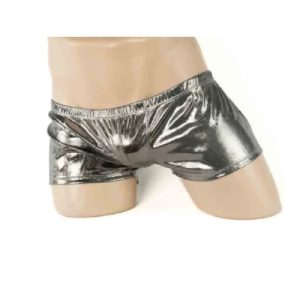 Mens Glitter Hot Pants Silver Large