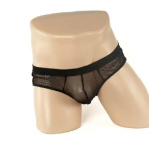 234 Mens Mesh Bumless Brief Black Large