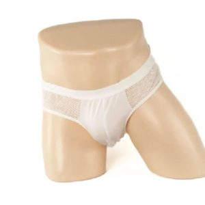 234 Mens Mesh Bumless Brief White Large