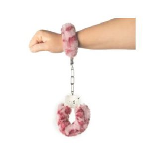 Fluffy HandCuffs Pink Leopard