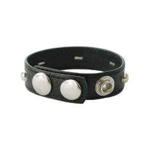 Sparticus Studded Leather Ring Round