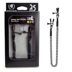 Spring Jaw Clamp Black Link Chain