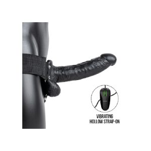 Realrock Strap-On Hollow 7" Black Vibe