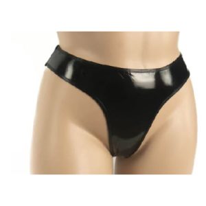 182 Mirror PVC G-String Diva Black