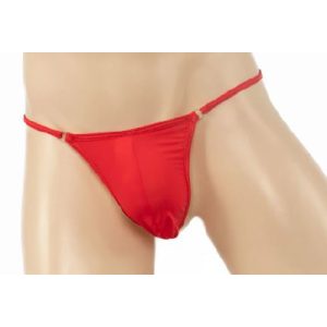 209 Mens Lycra G-String Red OS