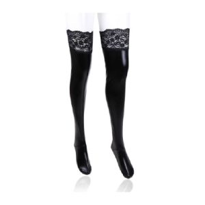 s101bx Wet look Socks with Lace Queen