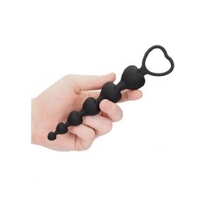 Ouch Anal Heart Beads Black