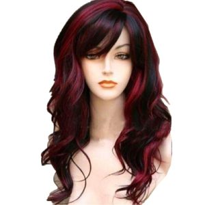 Wig Black Dark Wine Red Long Wavy