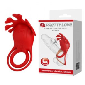 Pretty Love Vibrant Penis Ring Red Ruben