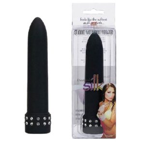 Silk Studded Waterproof Black Vibrator