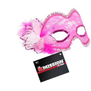 Sex Mission Feather Lace Mask Pink