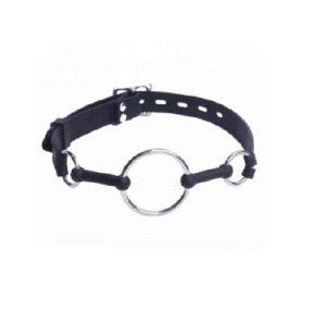 Silicone Gag with Metal Ring Black