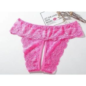 Lace Crutchless Hot Pink 14-16