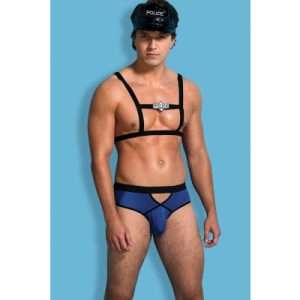 Police Officer - Hat, Harness & Brief S/