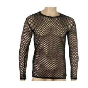 Mens Mesh Long Sleeve Large Black