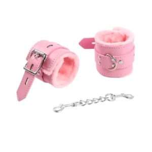 Ankle Cuffs Fur Lined Pink