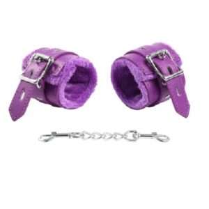 Ankle Cuffs Fur Lined Purple