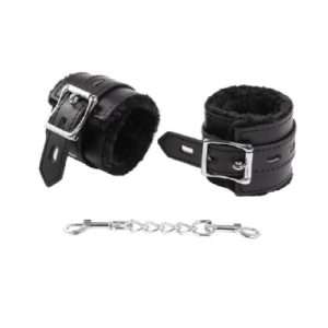 Ankle Cuffs Fur Lined Black