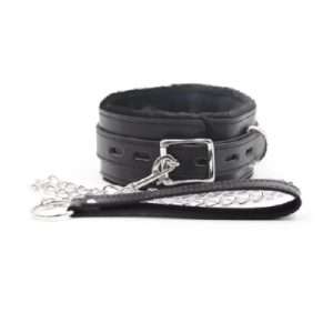 Collar & Lead Fluffy Black