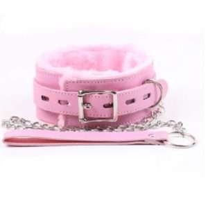 Collar & Lead Fluffy Pink