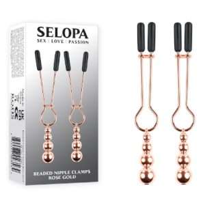 Selopa Beaded Nipple Clamps Rose Gold